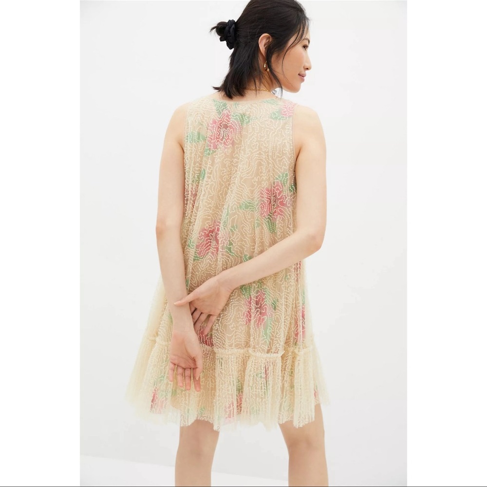 Anthropologie Sequined Tulle Mini Dress - Size XLP - NWT - Picture 4 of 15